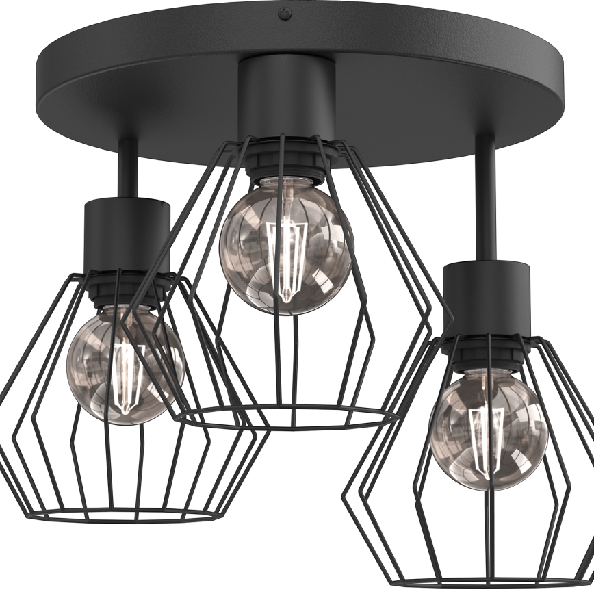 Iluminação de teto PARKLA 3xE27/15W/230V preto