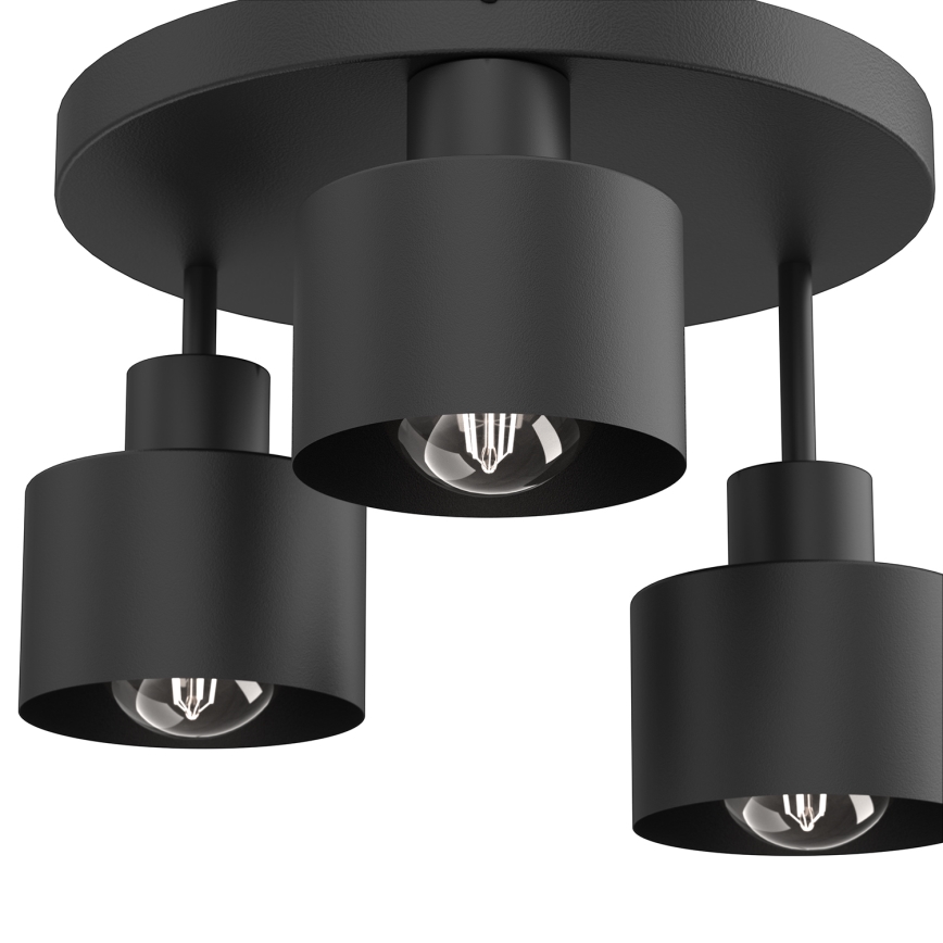 Iluminação de teto PARKLA 3xE27/15W/230V preto