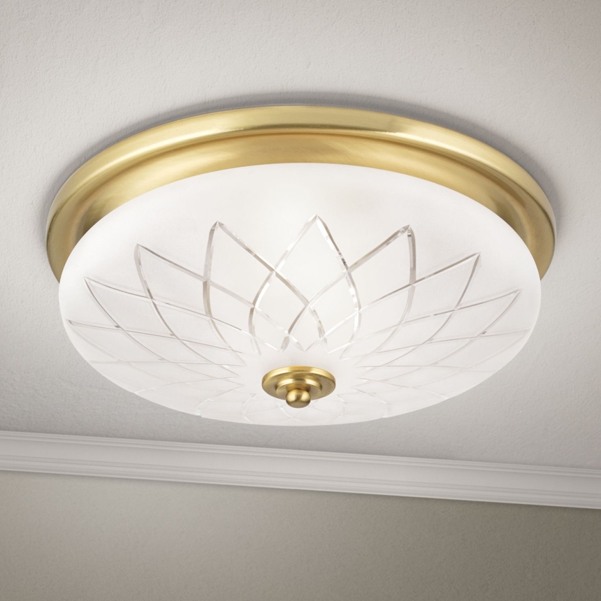 Iluminação de teto PORTO 2xE27/40W/230V diâmetro 37 cm dourado