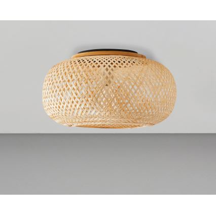 Iluminação de teto SALOMON 1xE27/10W/230V diâmetro 40 cm bambu