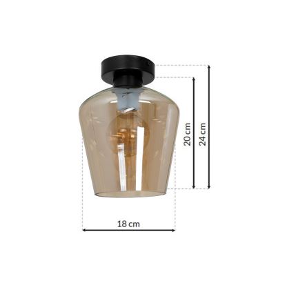 Iluminação de teto SANTIAGO 1xE27/60W/230V castanho