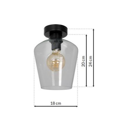 Iluminação de teto SANTIAGO 1xE27/60W/230V transparente