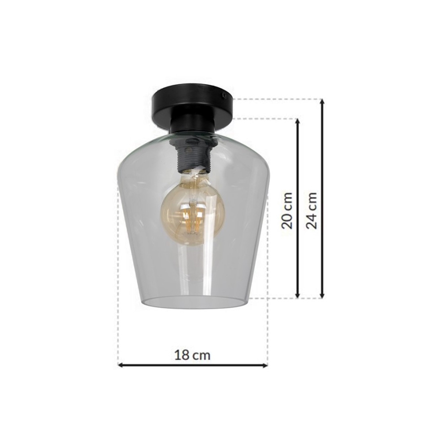 Iluminação de teto SANTIAGO 1xE27/60W/230V transparente