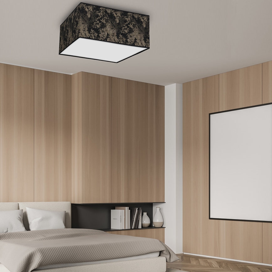 Iluminação de teto SATINO 2xE27/60W/230V preta/dourada