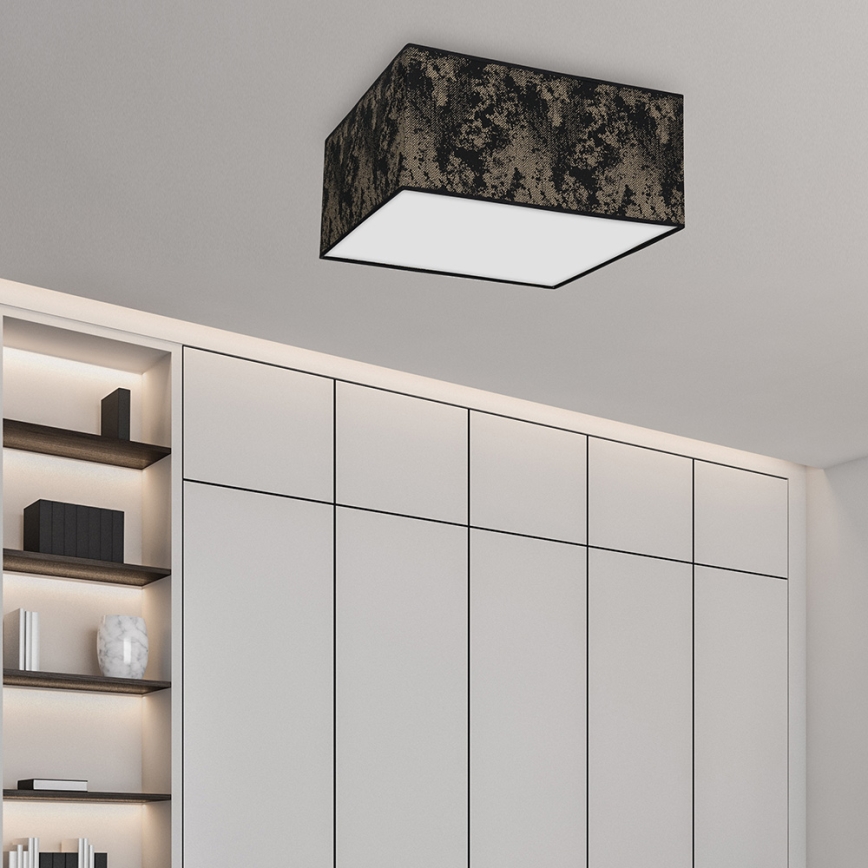Iluminação de teto SATINO 2xE27/60W/230V preta/dourada