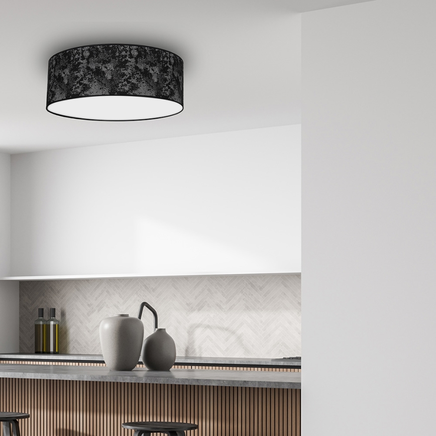 Iluminação de teto SATINO 3xE27/60W/230V preta/cinzenta