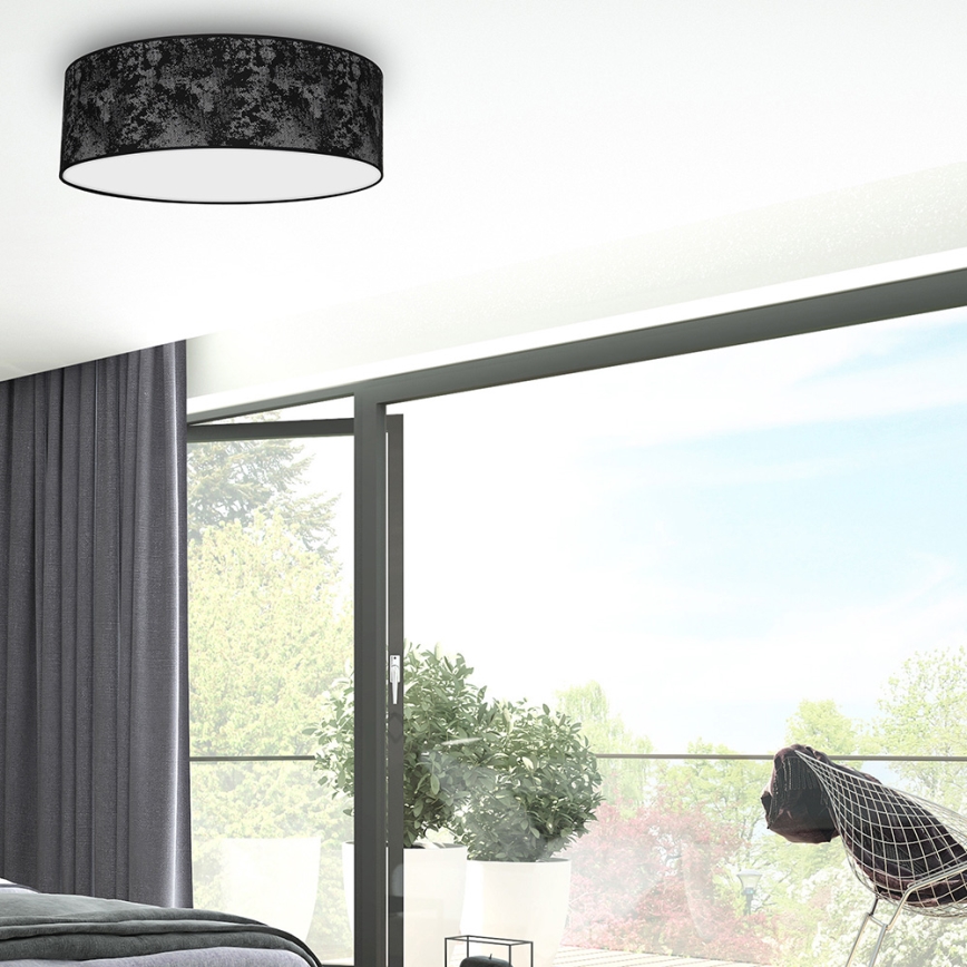 Iluminação de teto SATINO 3xE27/60W/230V preta/cinzenta