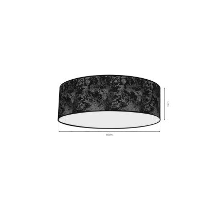 Iluminação de teto SATINO 3xE27/60W/230V preta/cinzenta