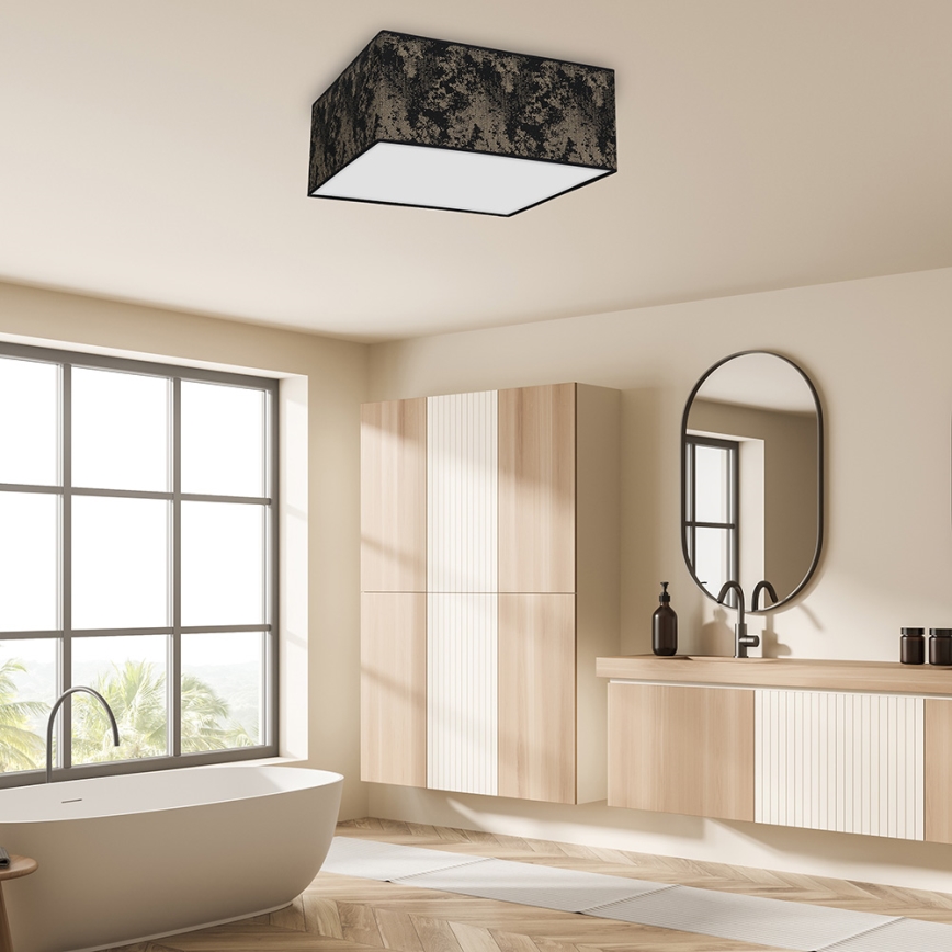 Iluminação de teto SATINO 3xE27/60W/230V preta/dourada