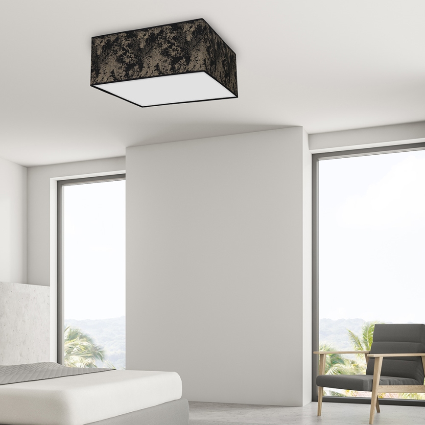 Iluminação de teto SATINO 3xE27/60W/230V preta/dourada