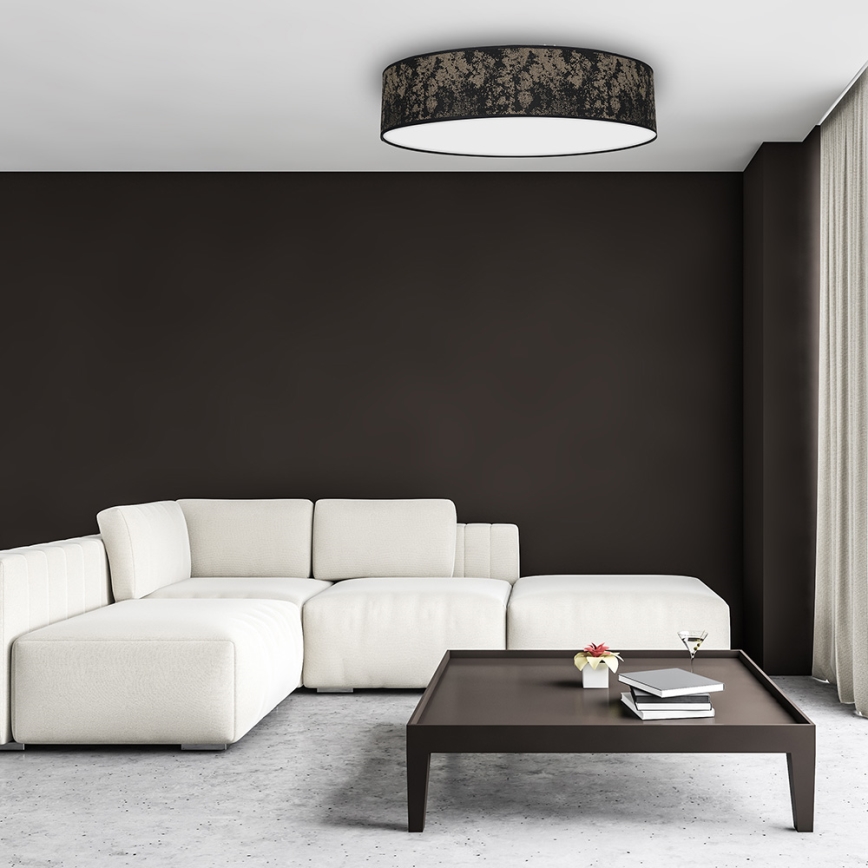 Iluminação de teto SATINO 3xE27/60W/230V preta/dourada