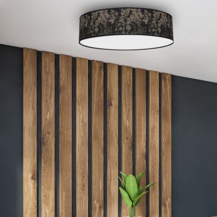 Iluminação de teto SATINO 3xE27/60W/230V preta/dourada