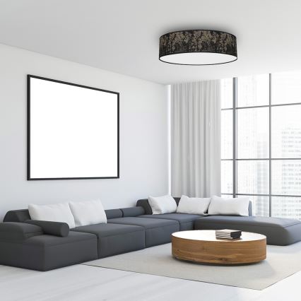 Iluminação de teto SATINO 3xE27/60W/230V preta/dourada
