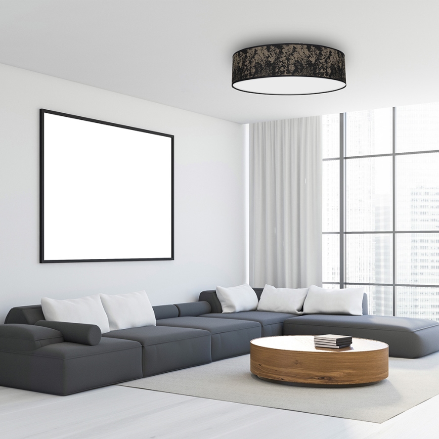 Iluminação de teto SATINO 3xE27/60W/230V preta/dourada