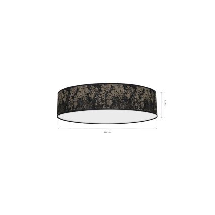 Iluminação de teto SATINO 3xE27/60W/230V preta/dourada