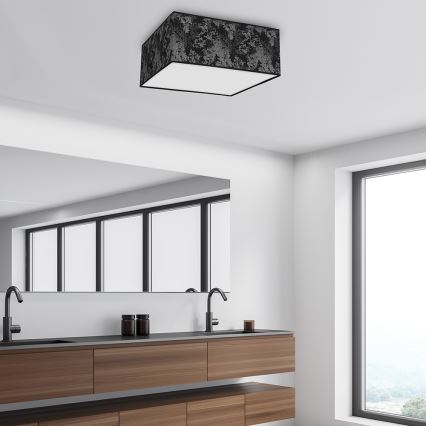 Iluminação de teto SATINO 3xE27/60W/230V preta/prateada