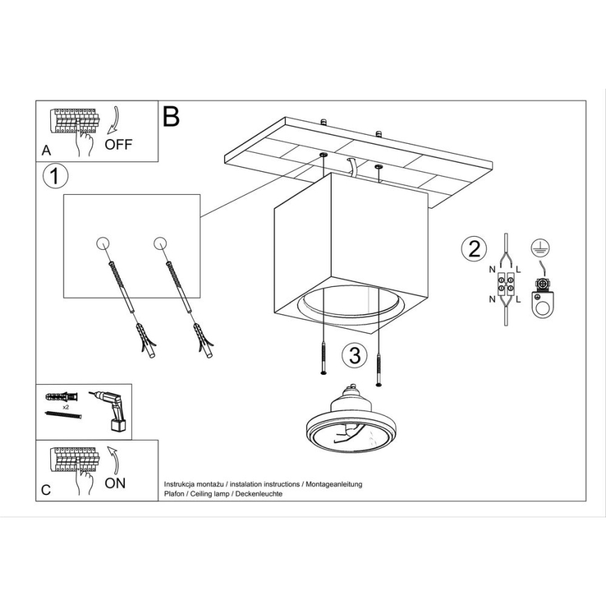 Iluminação de teto SEIDA 1xGU10/40W/230V