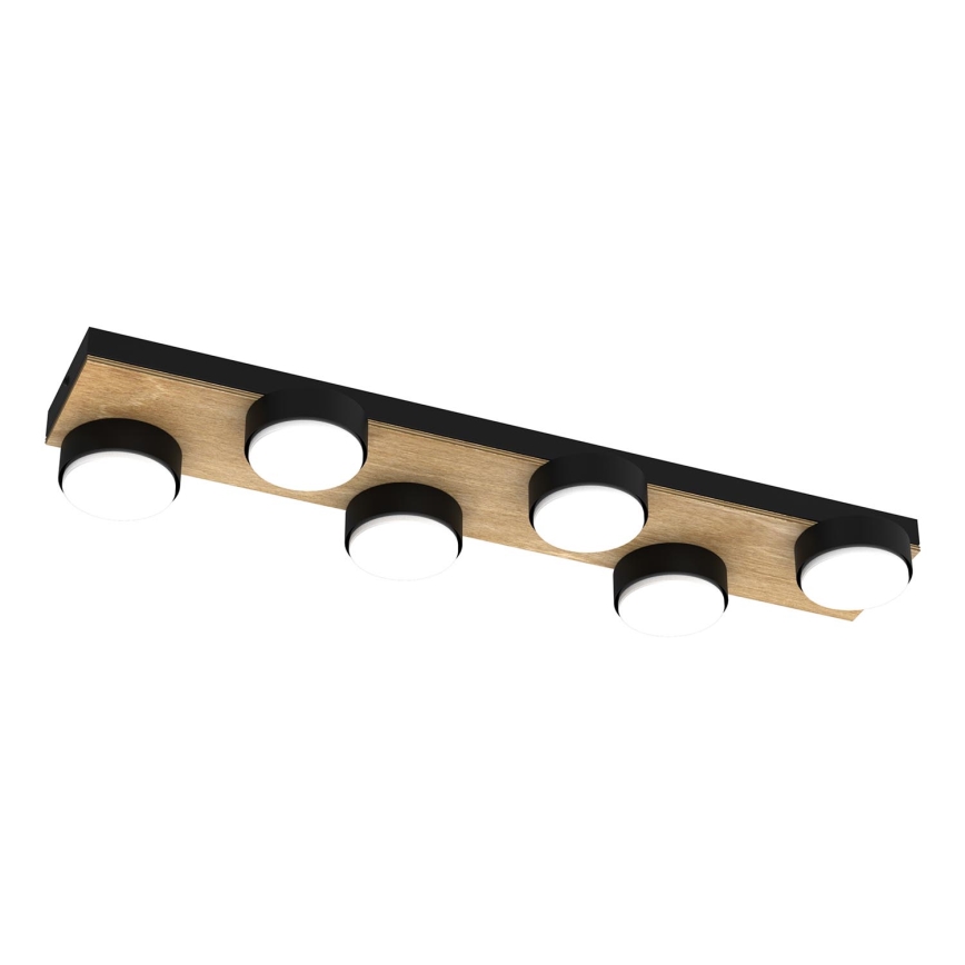 Iluminação de teto SEMA 6xGX53/15W/230V preto/castanho/carvalho