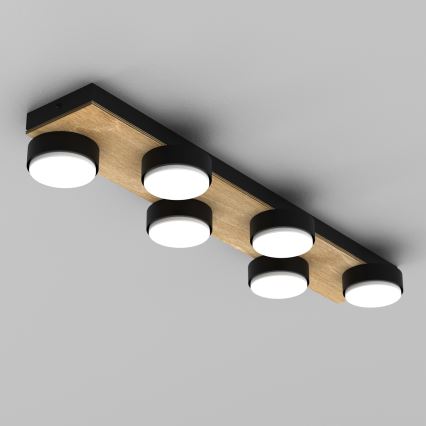 Iluminação de teto SEMA 6xGX53/15W/230V preto/castanho/carvalho