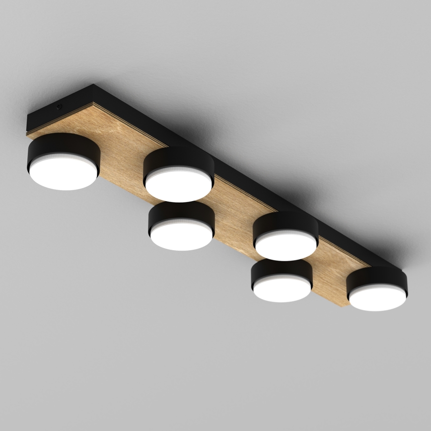 Iluminação de teto SEMA 6xGX53/15W/230V preto/castanho/carvalho