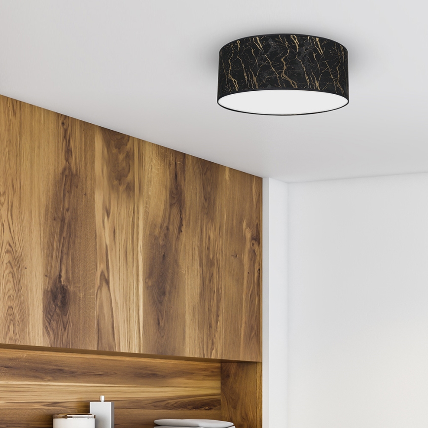 Iluminação de teto SENSO 2xE27/60W/230V preta/dourada d. 40 cm