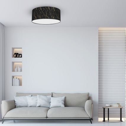 Iluminação de teto SENSO 2xE27/60W/230V preta/dourada d. 40 cm