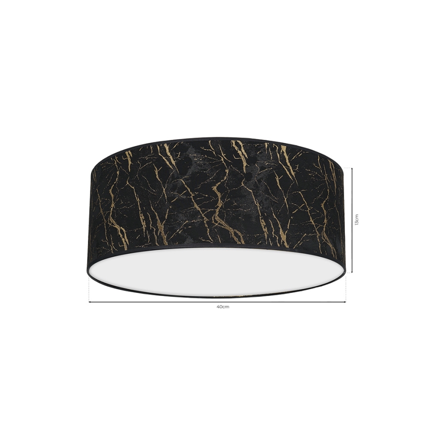 Iluminação de teto SENSO 2xE27/60W/230V preta/dourada d. 40 cm