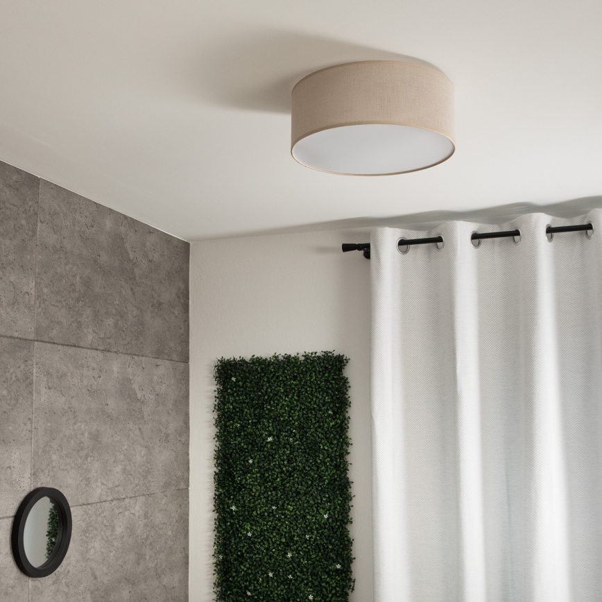 Iluminação de teto SIRJA 1xE27/60W/230V diâmetro 35 cm bege