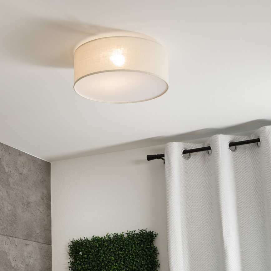 Iluminação de teto SIRJA 1xE27/60W/230V diâmetro 35 cm cremoso