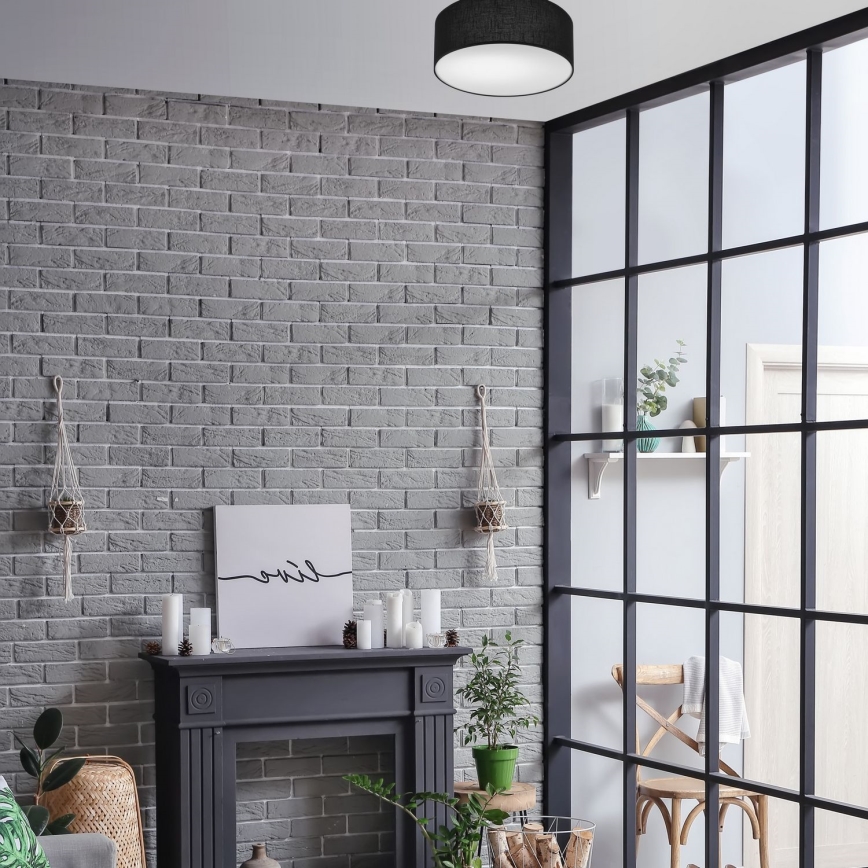 Iluminação de teto SIRJA 1xE27/60W/230V diâmetro 35 cm preto