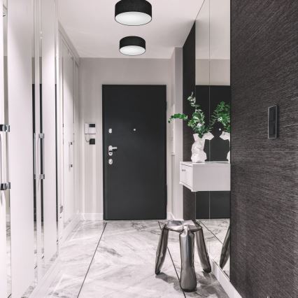 Iluminação de teto SIRJA 1xE27/60W/230V diâmetro 35 cm preto