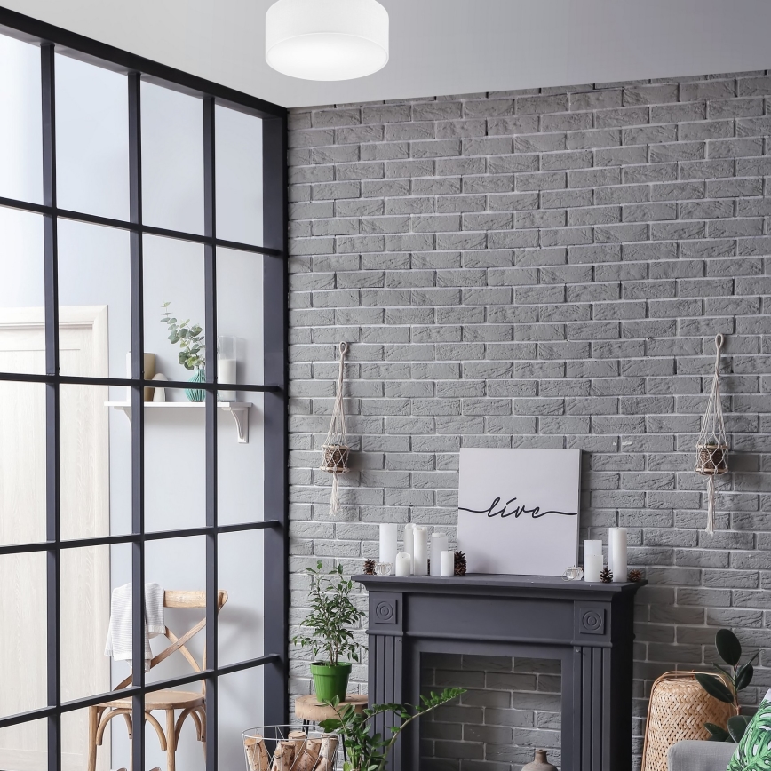 Iluminação de teto SIRJA DOUBLE 2xE27/15W/230V diâmetro 35 cm branco