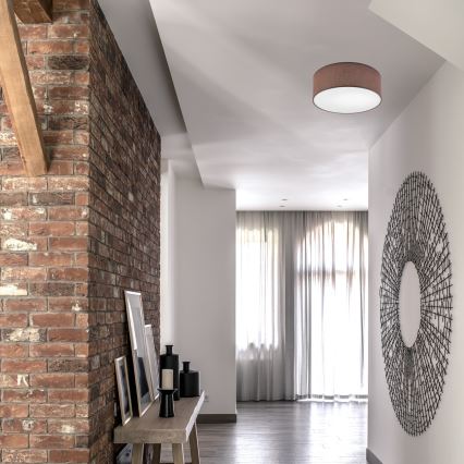 Iluminação de teto SIRJA DOUBLE 2xE27/15W/230V diâmetro 35 cm castanho