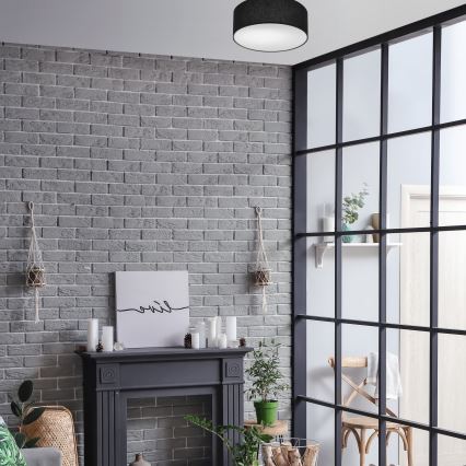 Iluminação de teto SIRJA DOUBLE 2xE27/15W/230V diâmetro 35 cm preto