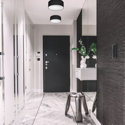 Iluminação de teto SIRJA DOUBLE 2xE27/15W/230V diâmetro 35 cm preto