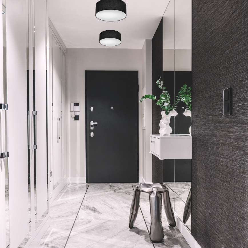 Iluminação de teto SIRJA DOUBLE 2xE27/15W/230V diâmetro 35 cm preto