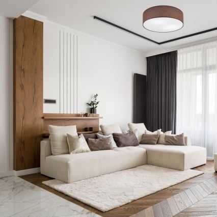 Iluminação de teto SIRJA DOUBLE 4xE27/15W/230V diâmetro 45 cm castanho