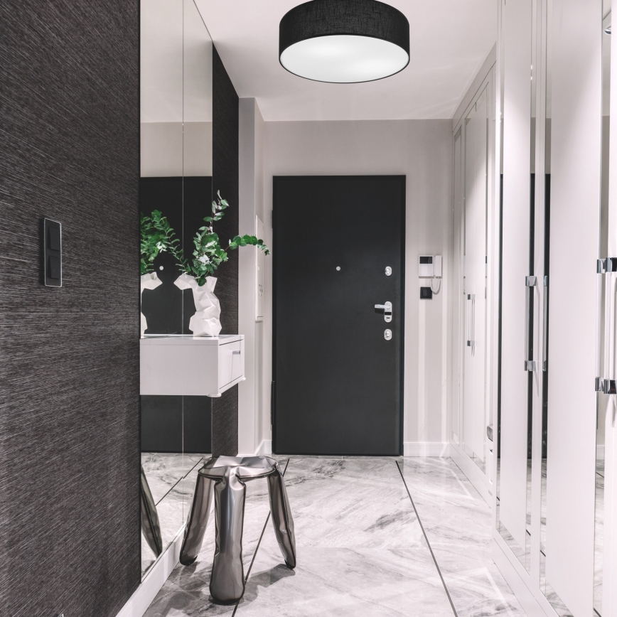 Iluminação de teto SIRJA DOUBLE 4xE27/15W/230V diâmetro 45 cm preto