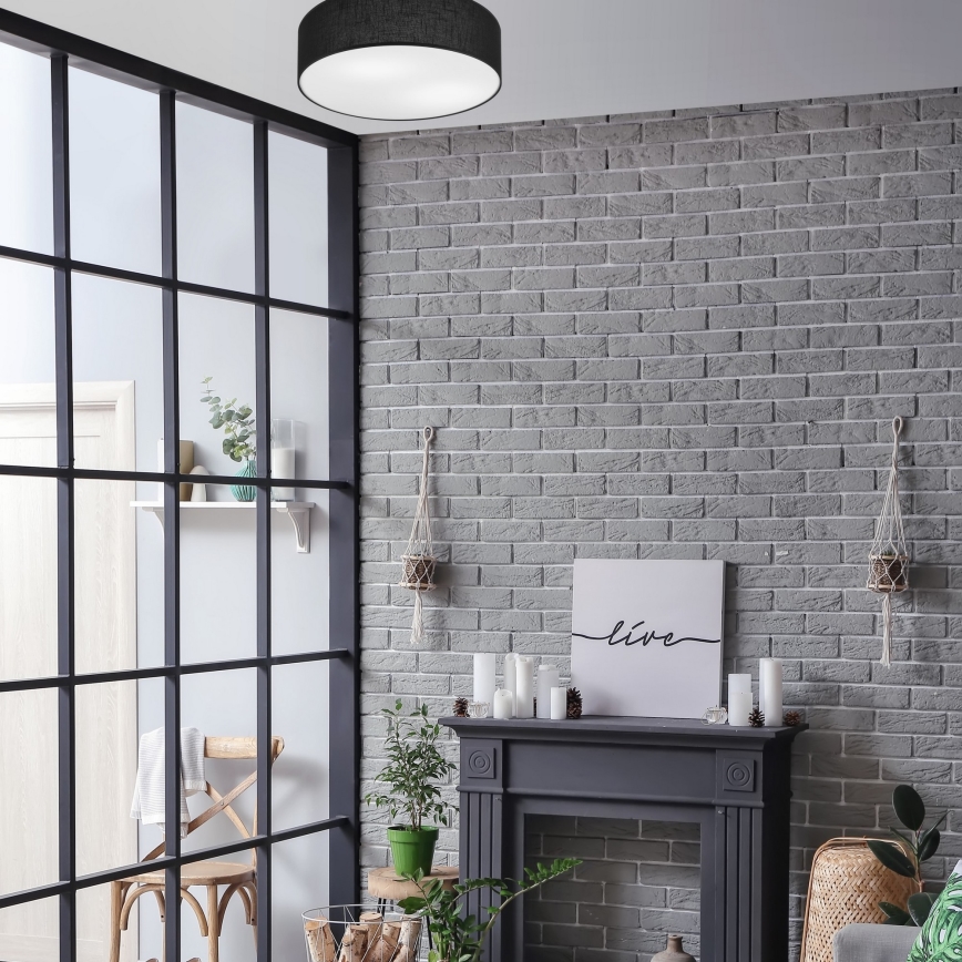 Iluminação de teto SIRJA DOUBLE 4xE27/15W/230V diâmetro 45 cm preto