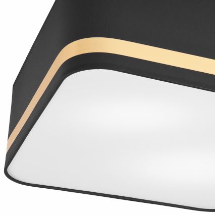 Iluminação de teto SIRJA SQUARE 2xE27/60W/230V 35x35 cm preto