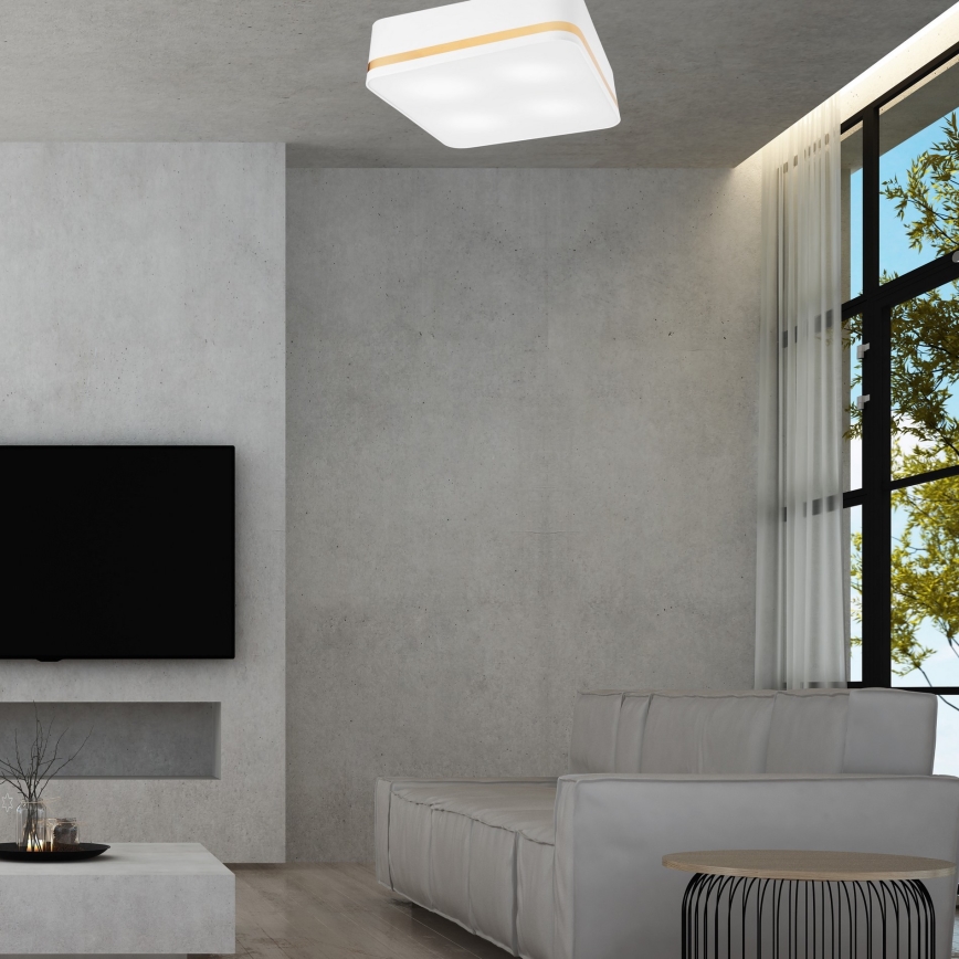 Iluminação de teto SIRJA SQUARE 4xE27/60W/230V 45x45 cm branco