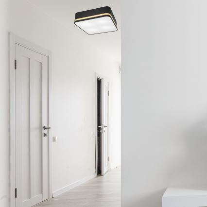 Iluminação de teto SIRJA SQUARE 4xE27/60W/230V 45x45 cm preto