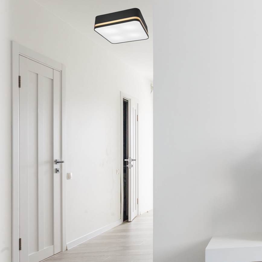 Iluminação de teto SIRJA SQUARE 4xE27/60W/230V 45x45 cm preto