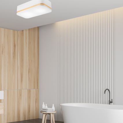 Iluminação de teto SIRJA SQUARE STRIPE 2xE27/15W/230V branco/dourada