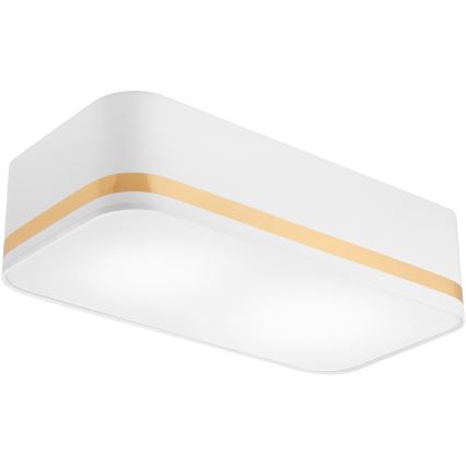 Iluminação de teto SIRJA SQUARE STRIPE 2xE27/15W/230V branco/dourada