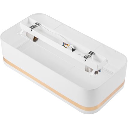 Iluminação de teto SIRJA SQUARE STRIPE 2xE27/15W/230V branco/dourada