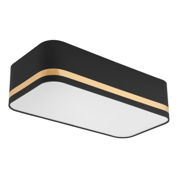 Iluminação de teto SIRJA SQUARE STRIPE 2xE27/15W/230V preto/dourada