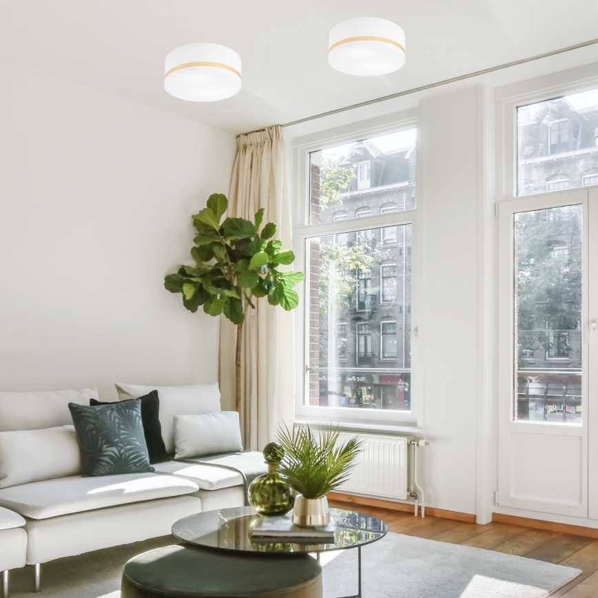 Iluminação de teto SIRJA STRIPE 2xE27/15W/230V diâmetro 35 cm branco
