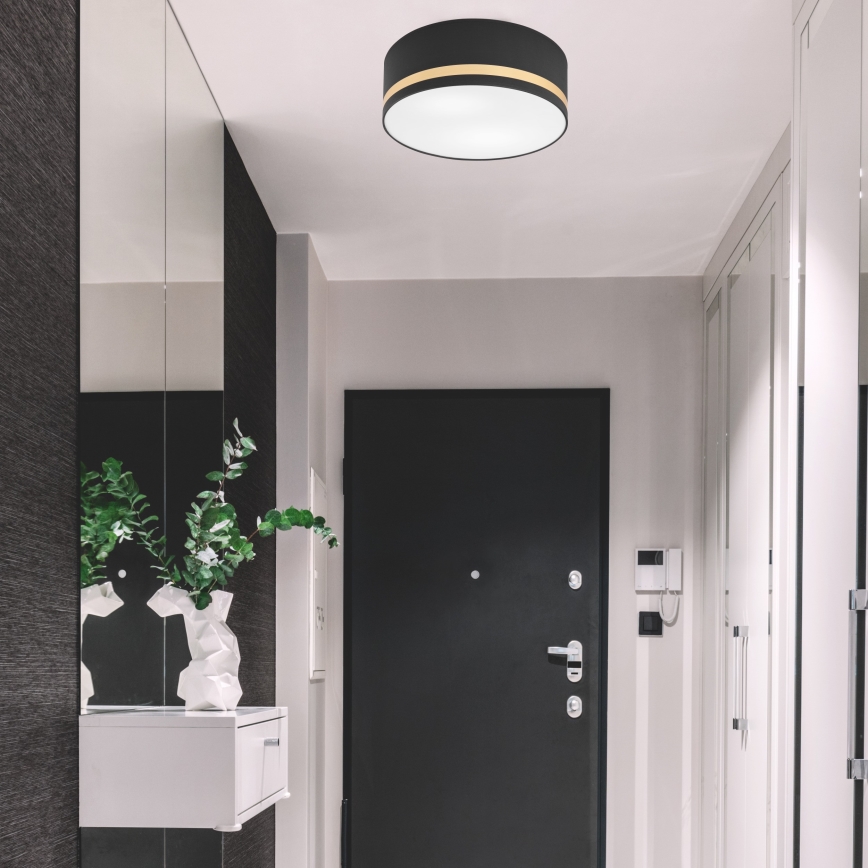 Iluminação de teto SIRJA STRIPE 2xE27/15W/230V diâmetro 35 cm preto
