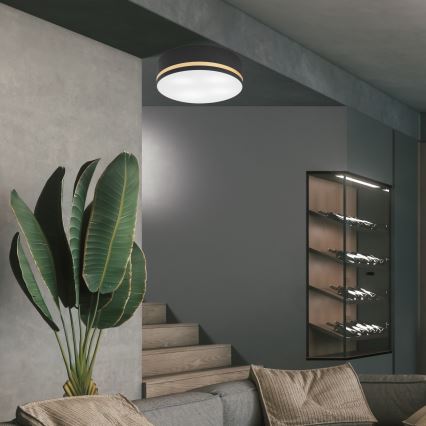 Iluminação de teto SIRJA STRIPE 4xE27/15W/230V diâmetro 45 cm preto